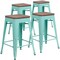 Flash Furniture Mint No Back Metal Stool, 24", PK4 4-ET-BT3503-24-MINT-WD-GG - alternate 2